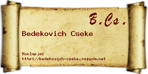 Bedekovich Cseke névjegykártya